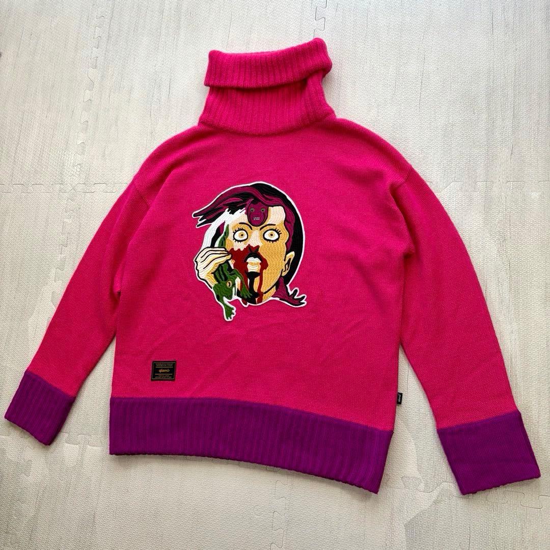 glamb ジョジョ ドッピオ タートルネック セーター ピンク