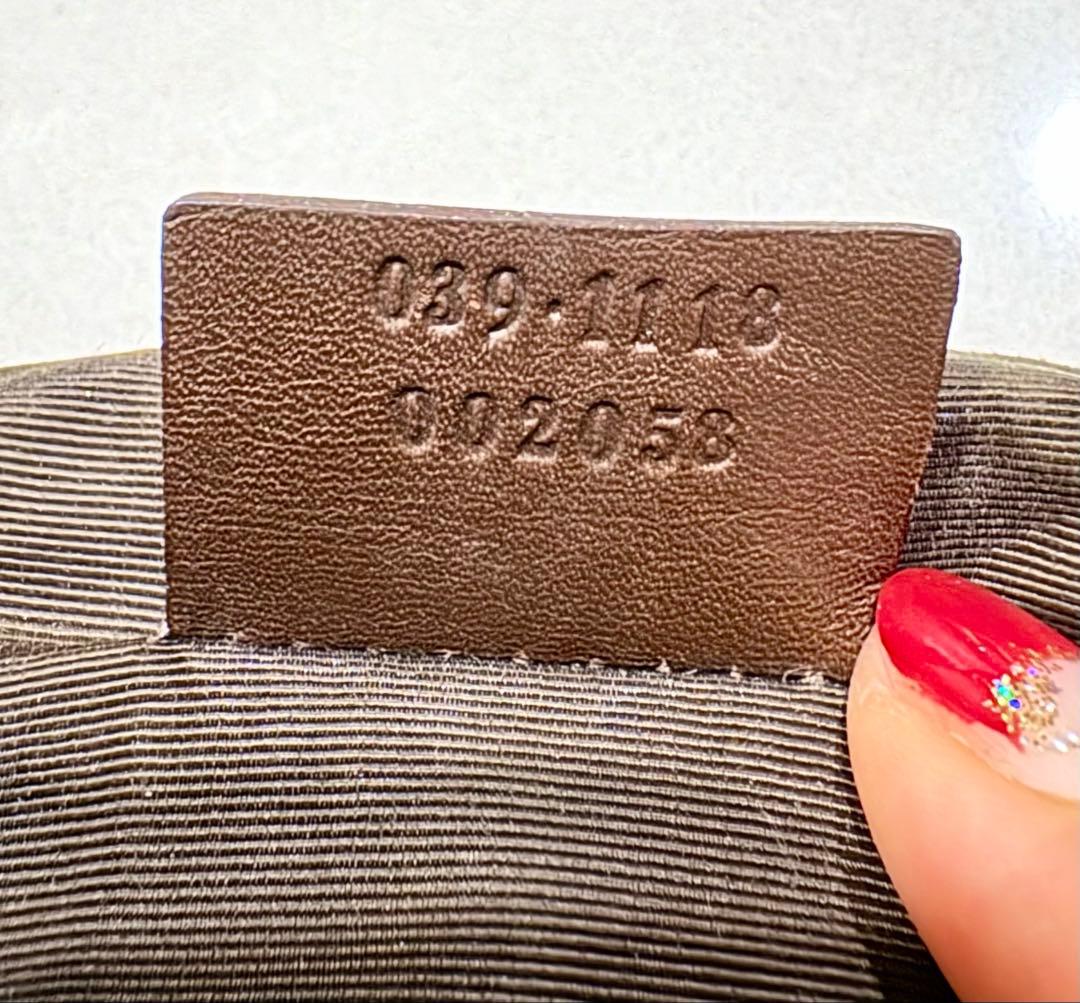 GUCCI GGキャンバスポーチ ピンクベージュ/ブラウン