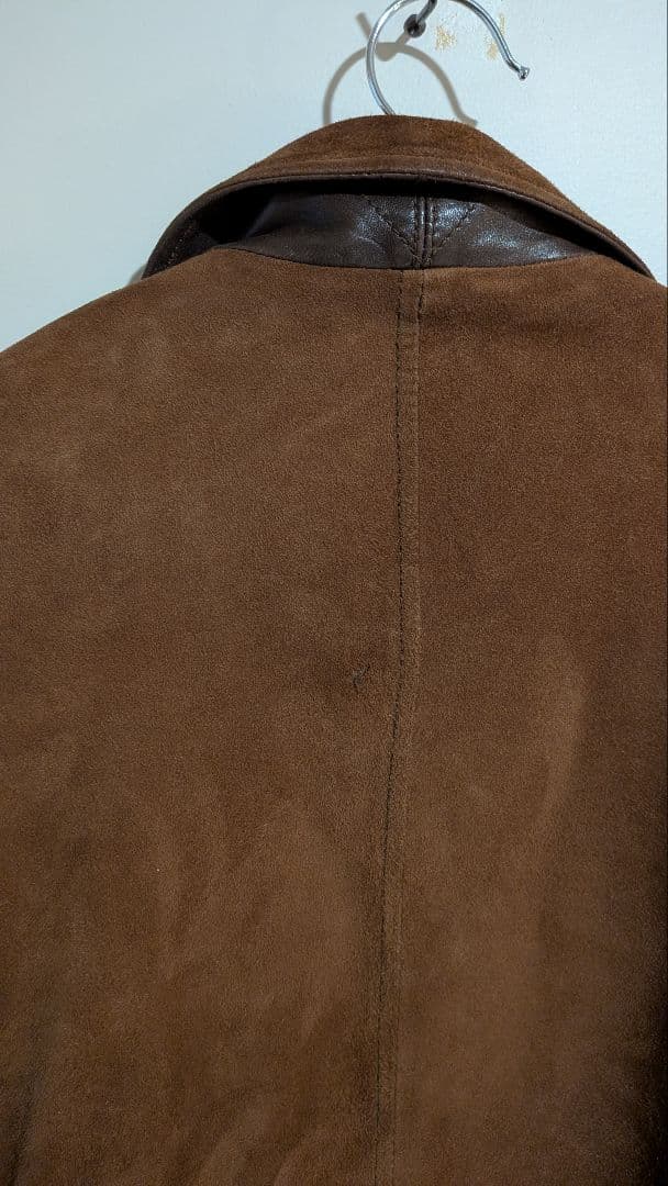 ​【傑作】HUGO BOSS スウェード ジャケット 襟レザー vintage