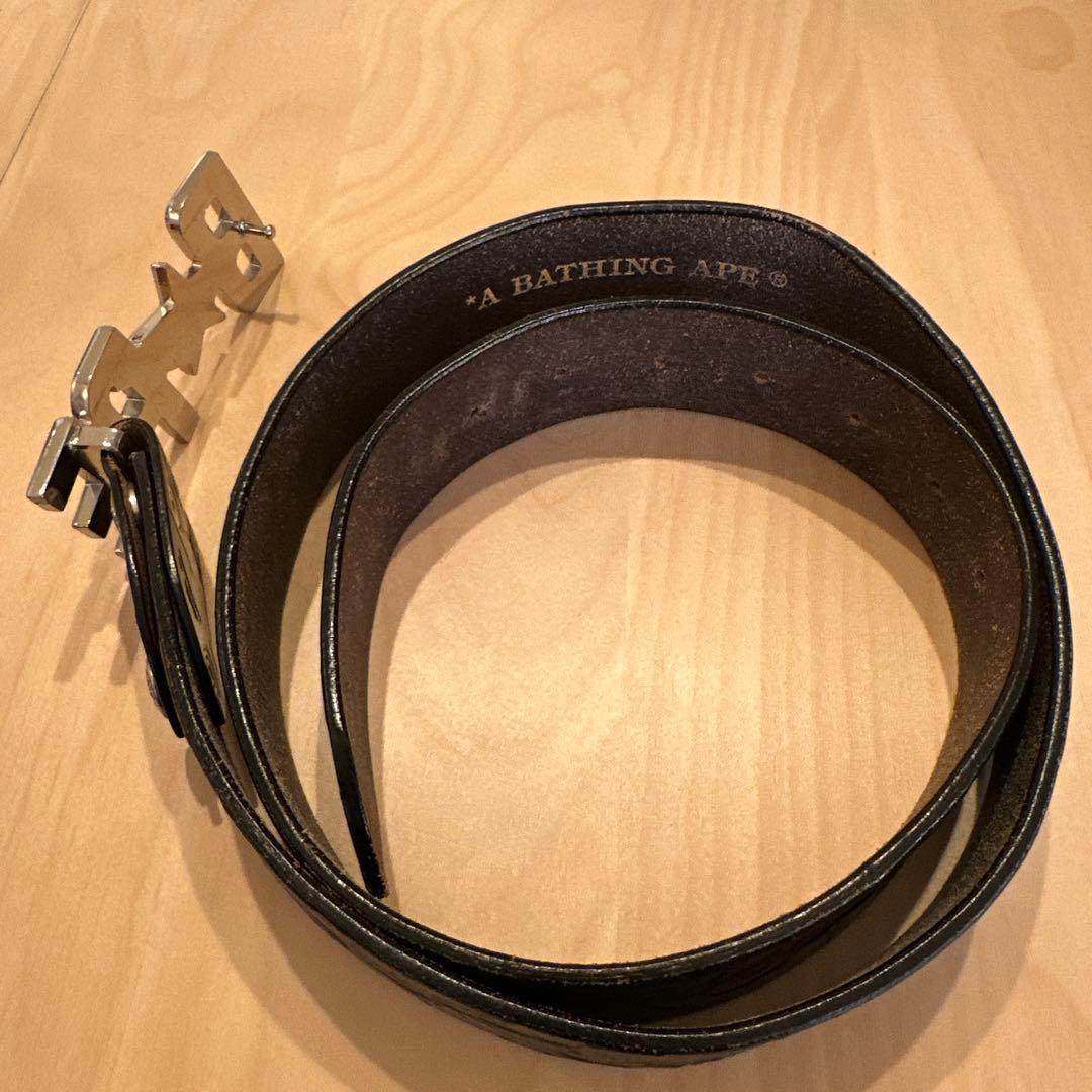 BAPE ブラック レザーベルト