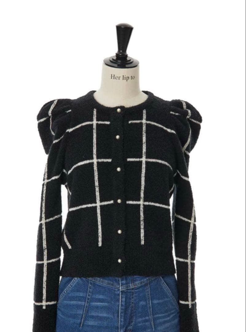 herlipto Crillon Boucle Cardigan 黒　M ニット