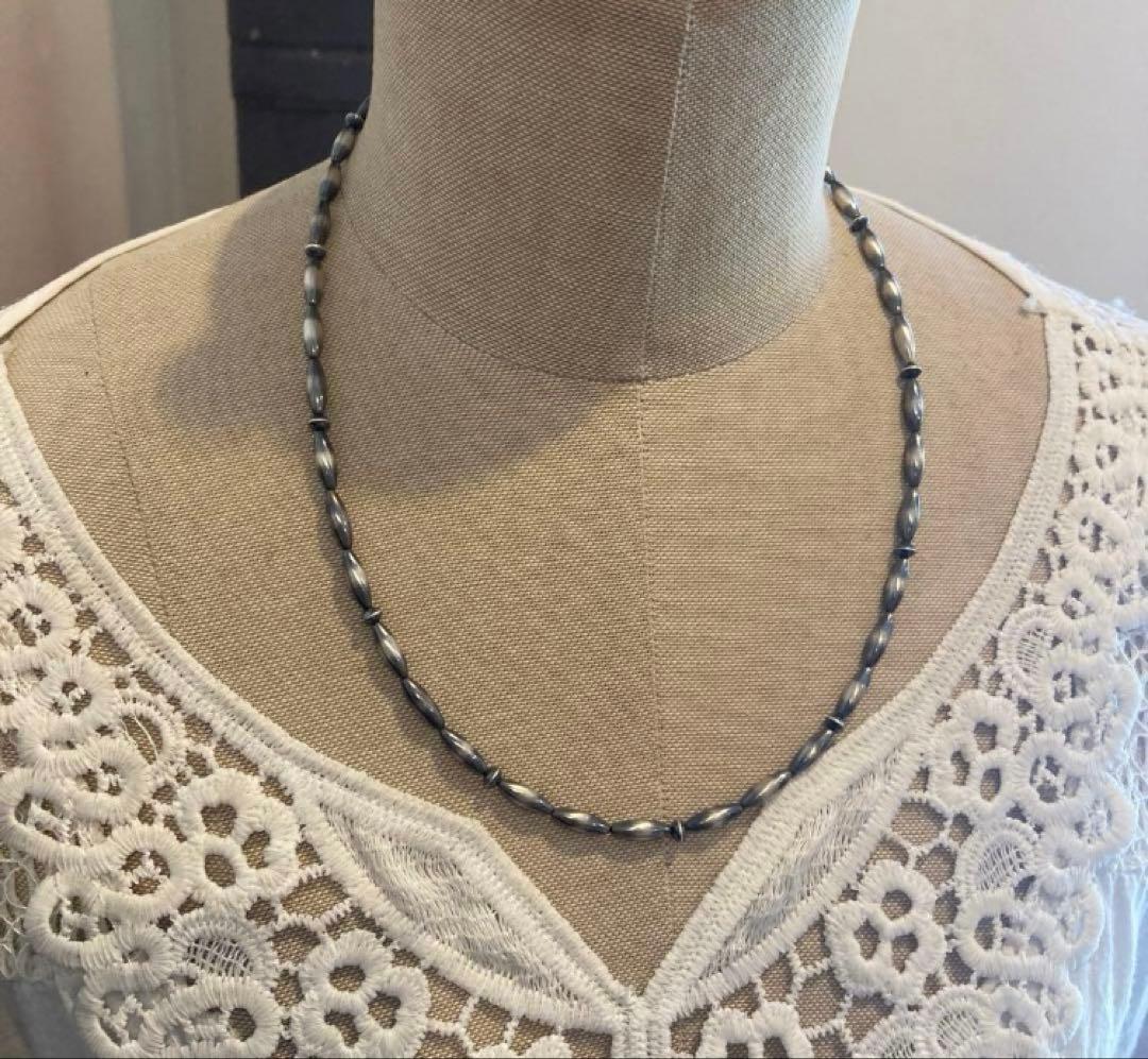 SV925製ナバホパールのオリジナルデザインネックレス　51cm