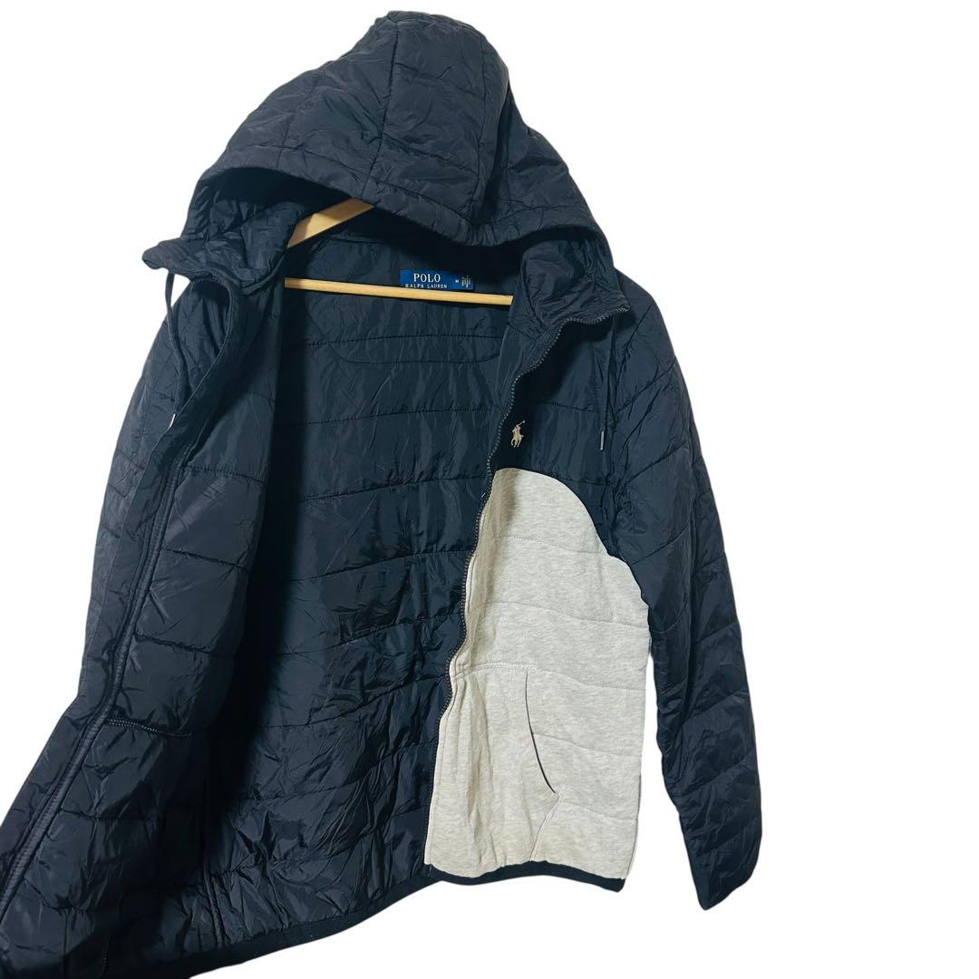 ポロラルフローレン パデットジャケット M L相当 刺繍ポニーロゴ 切替