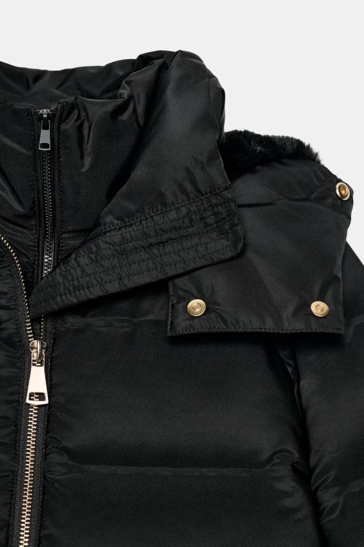 ZARA 撥水ウィンドブレーカーフード付きダウンジャケット S