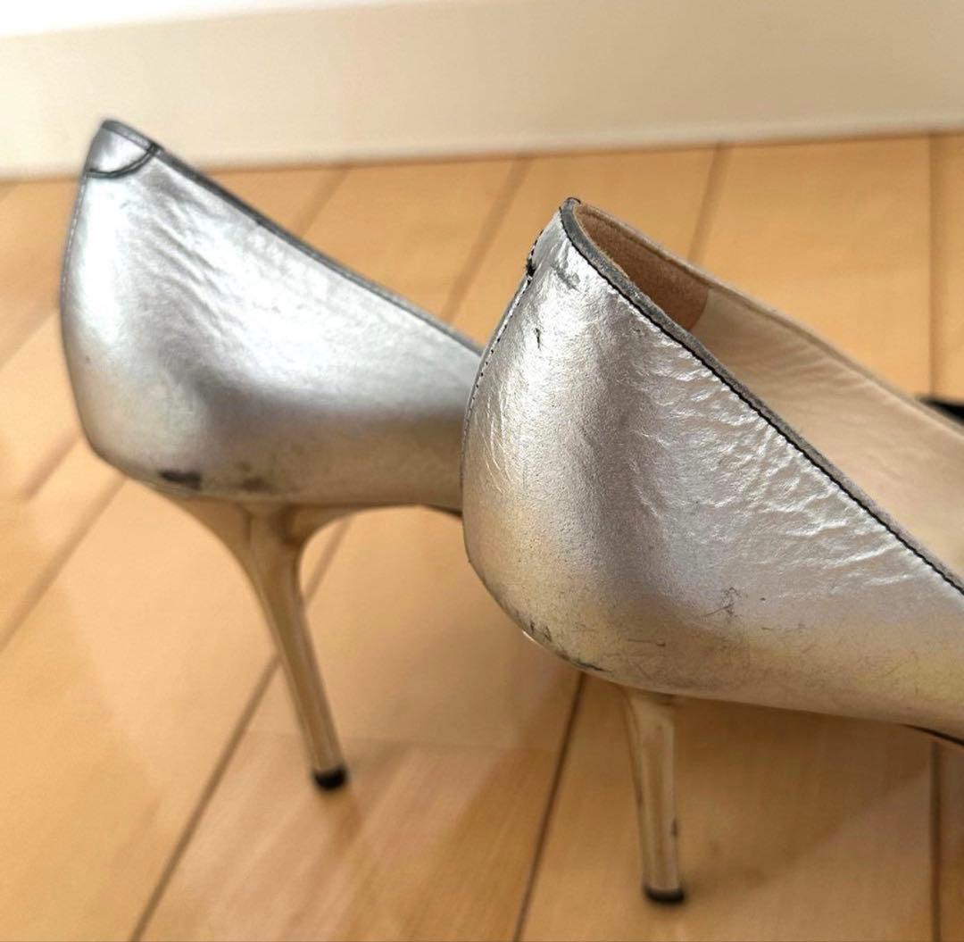 JIMMY CHOO ハイヒール　シルバーブラック