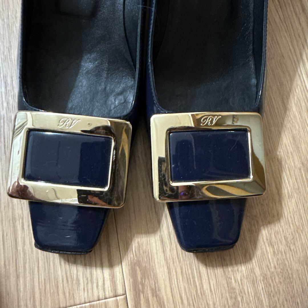 Roger Vivier ネイビー バックル ハイヒール 36