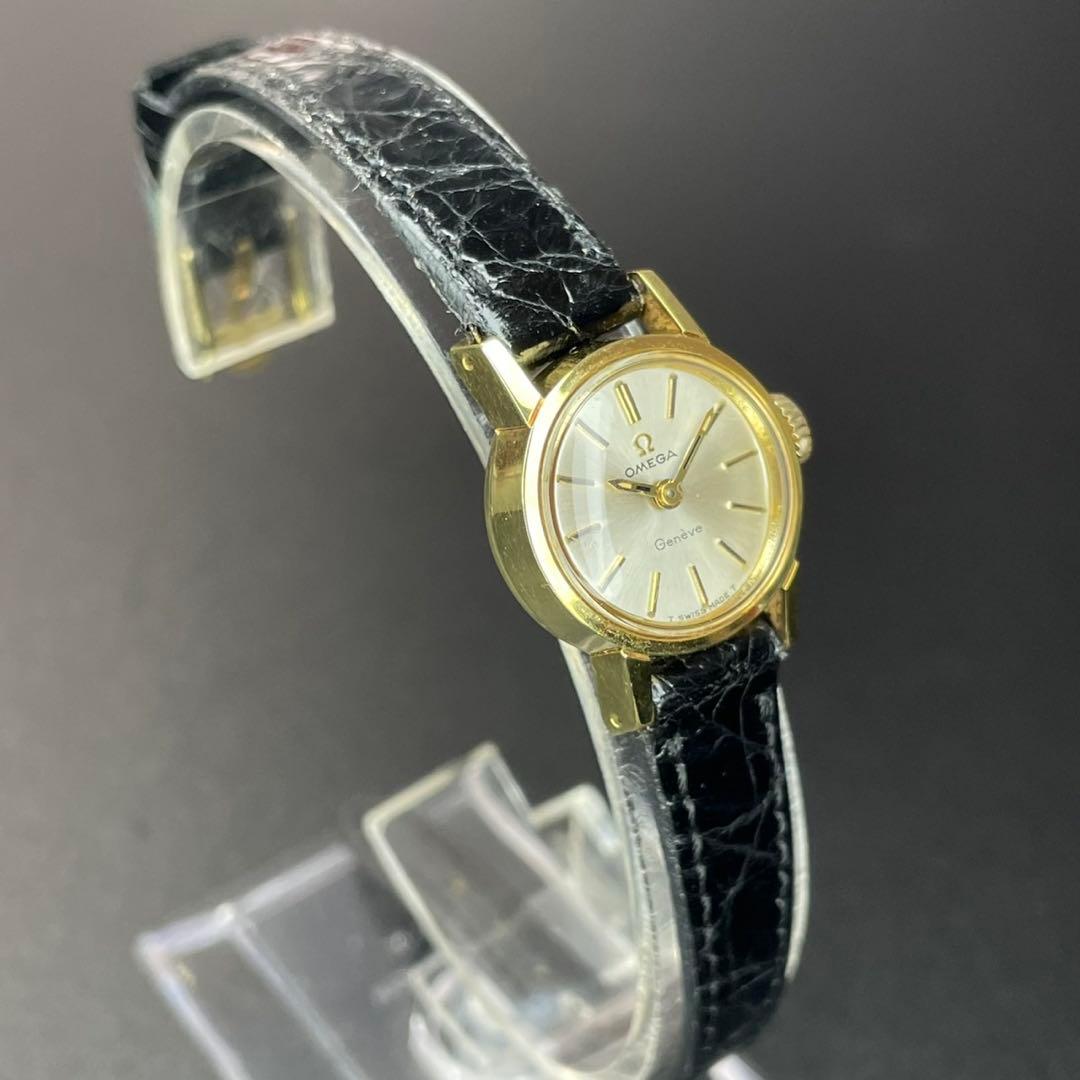 【美品 稼働品】オメガ ジュネーブ 腕時計 手巻き レディース ゴールド 正規品
