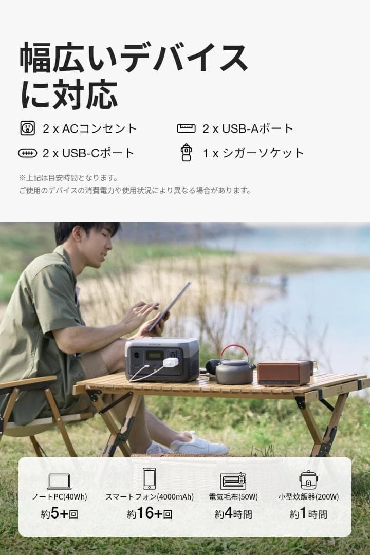 フル充電ポータブル 持ち運び便利 短時間