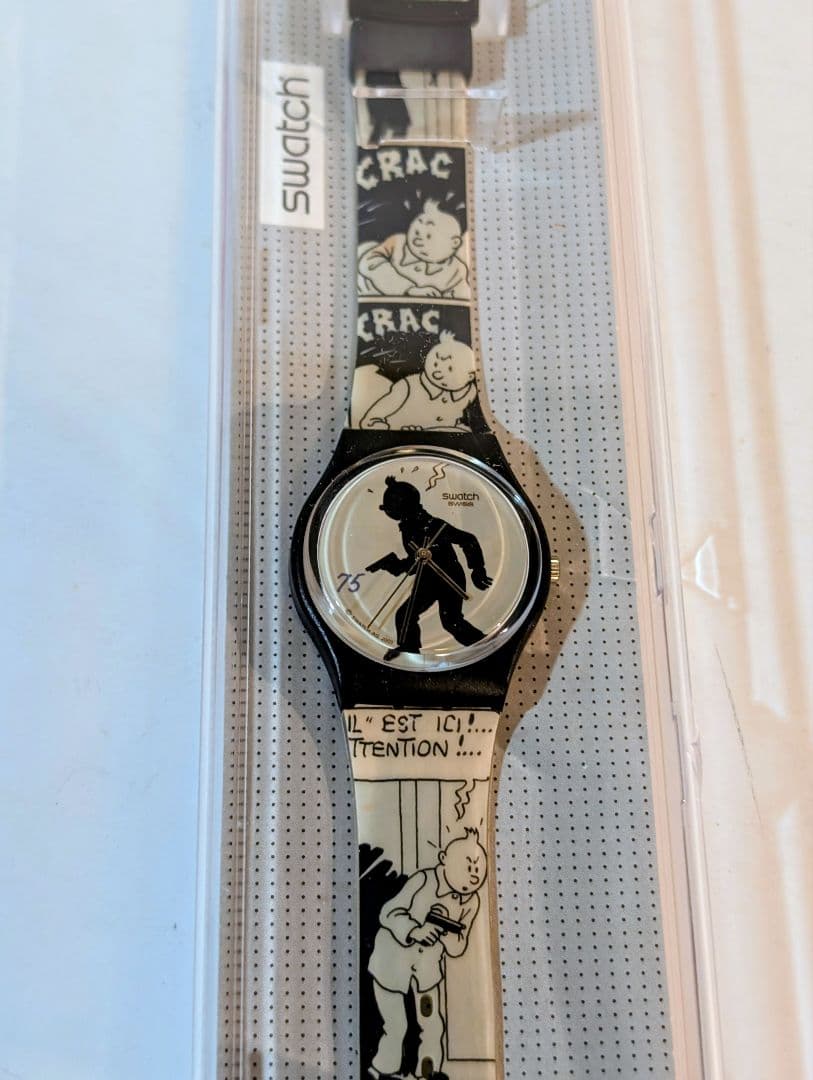 未使用美品〈タンタンの冒険 スウォッチ 75周年記念モデル腕時計〉