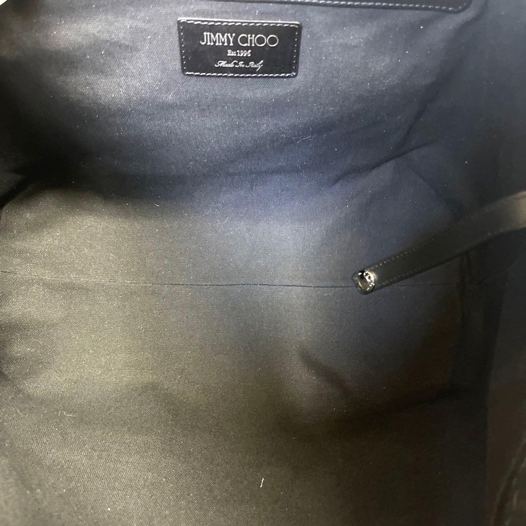 専用品JIMMY CHOO ピムリコ クロコ型 メタリックシルバー トートバッグ