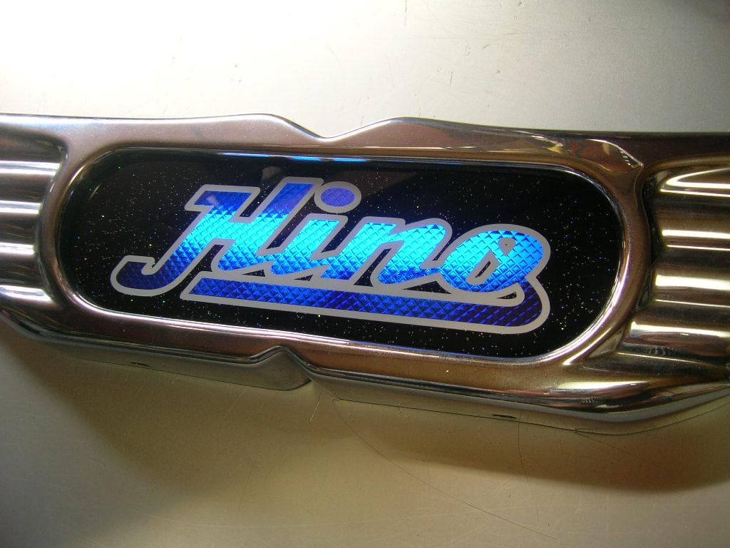 ◆日野バスマーク◆アンドン◆小判板◆Hino◆ラメ有◆デコトラ◆トラック野郎◆青