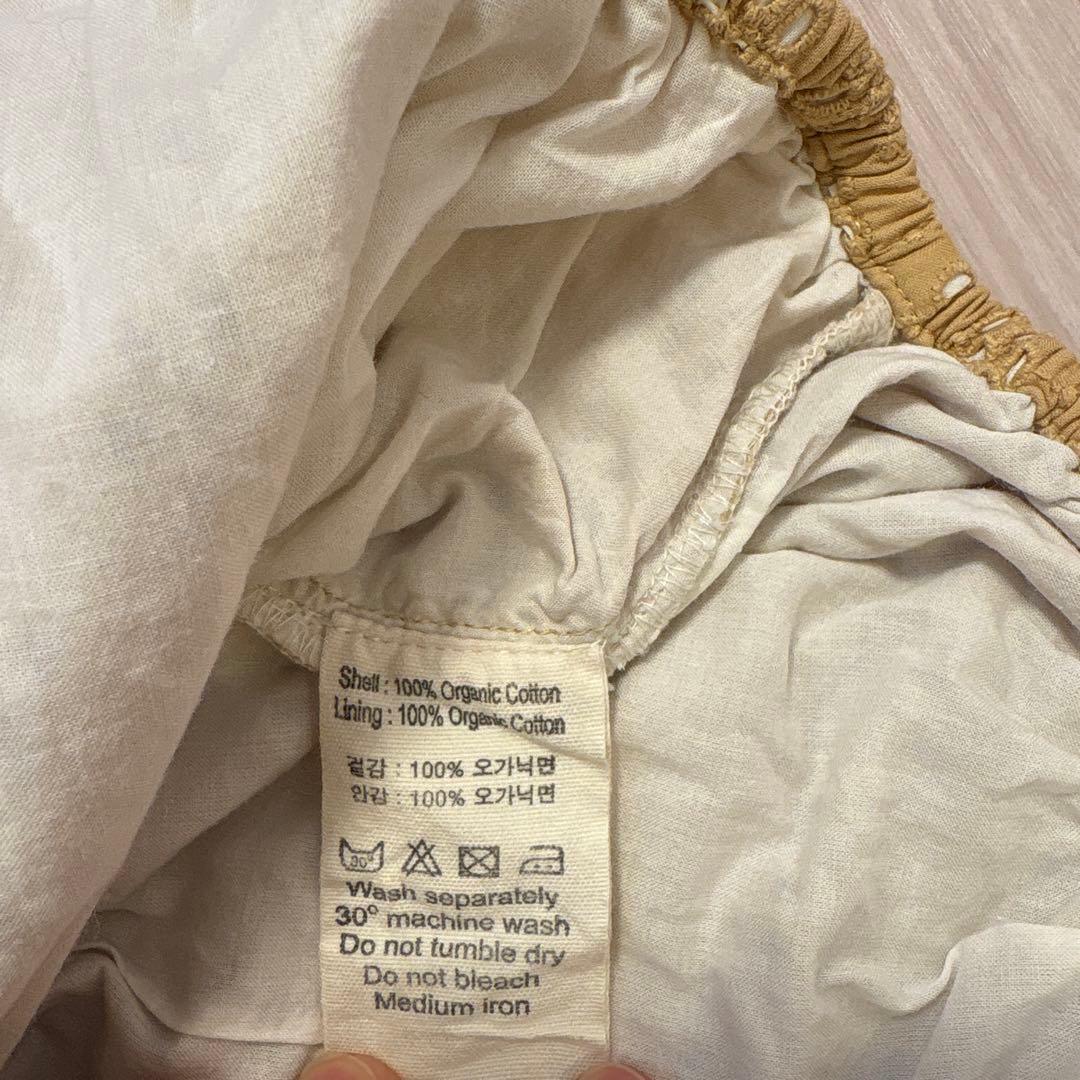 コントンさんへ　Bebe organicネイビー ベロアコットンロンパース