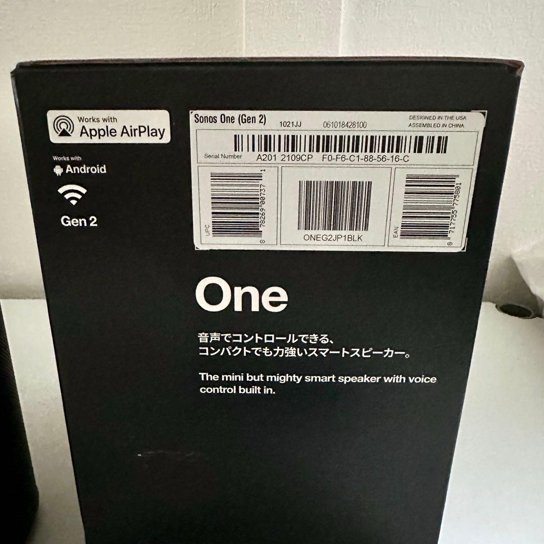 【極美中古品】Sonos One Gen 2 スマートスピーカー