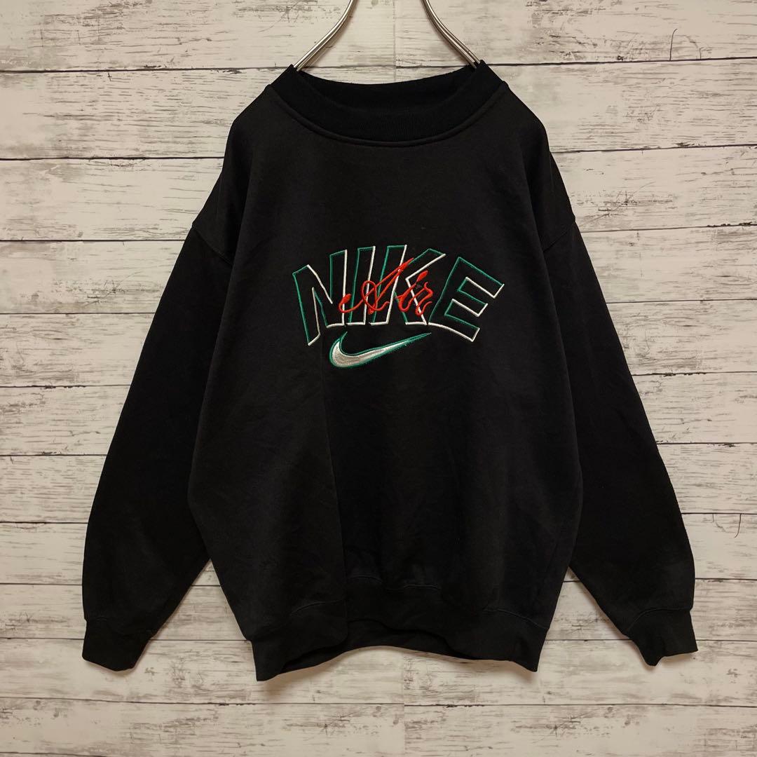926【人気Lサイズ】ナイキ♤刺繍ビッグロゴ　90s 銀タグ　スウェット　希少