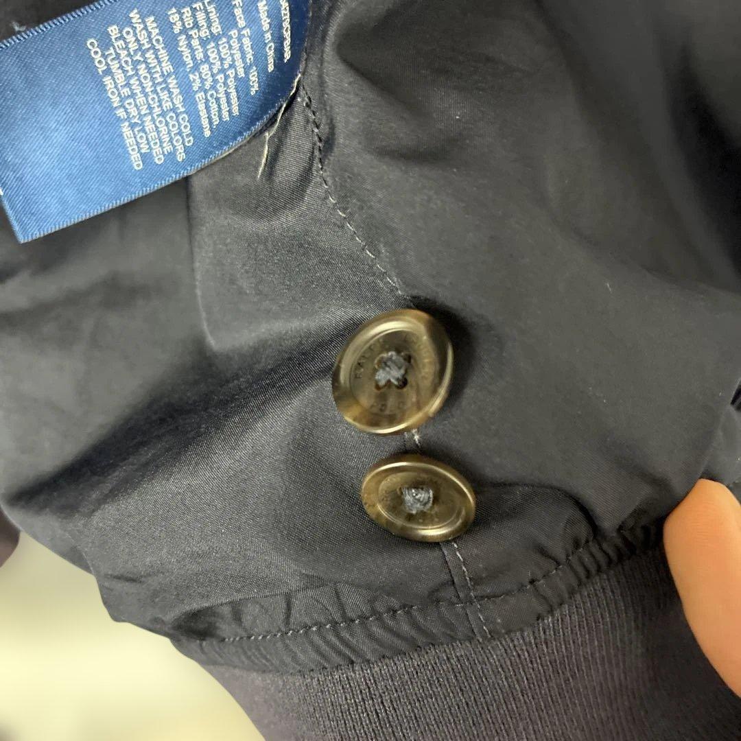 ポロラルフローレン　スイングトップ　ネイビー紺色　刺繍ロゴ　ナイロン　スウィング