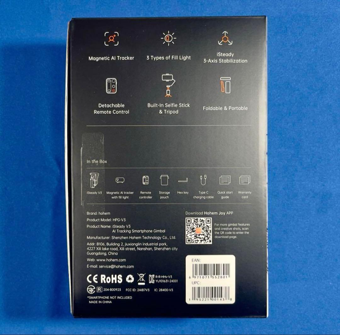 hohem V3 スマホジンバル3軸ポータブルスタビライザー AIトラッカー三脚