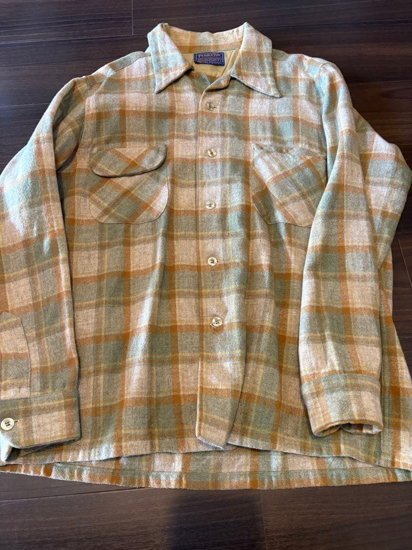 70s PENDLETON ペンドルトン ボードシャツ グリーン Lサイズ