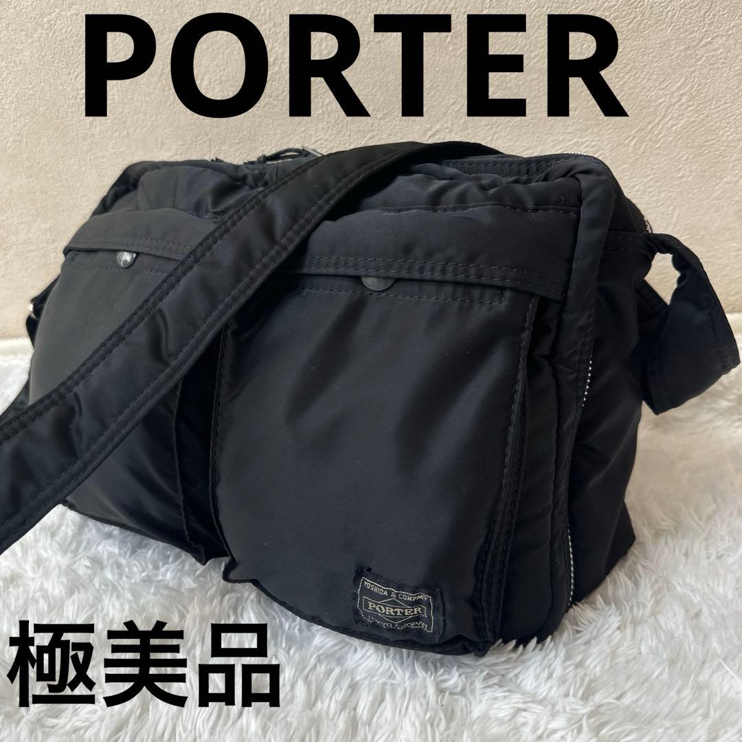 PORTER ポーター　タンカー　新型　二層式　ショルダー　バッグ　ブラック