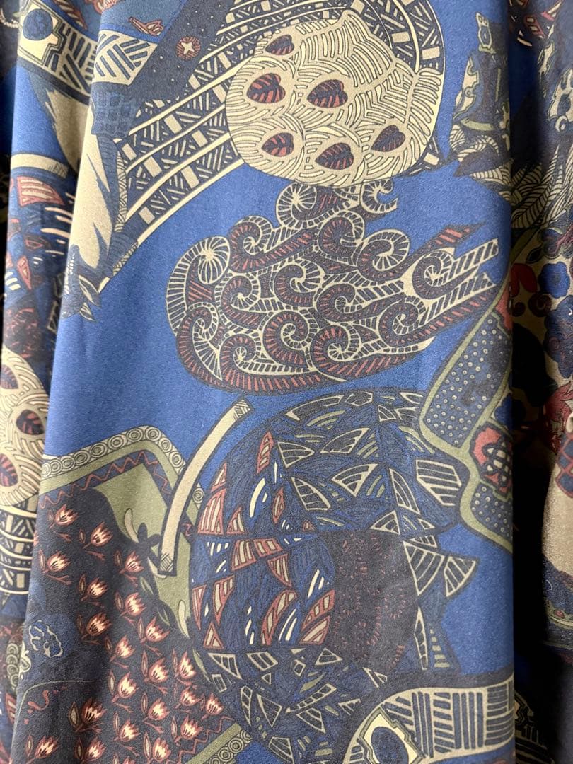 90sヴィンテージ 総柄シャツ 抽象柄 アートプリント 馬柄 イタリア製 古着