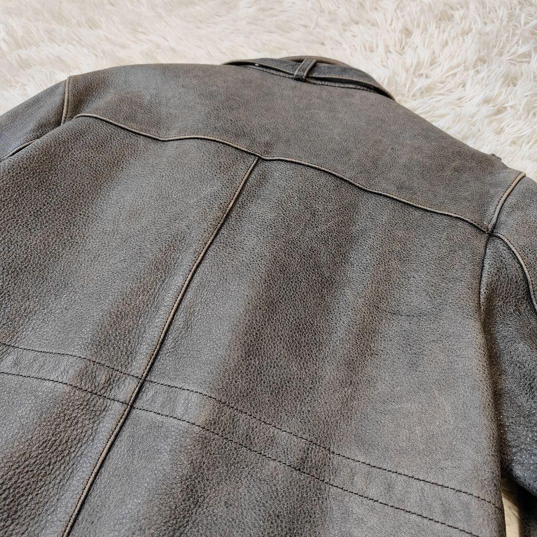 Y'2 LEATHER　レザー シングルライダース　M〜 L 牛革　グレー