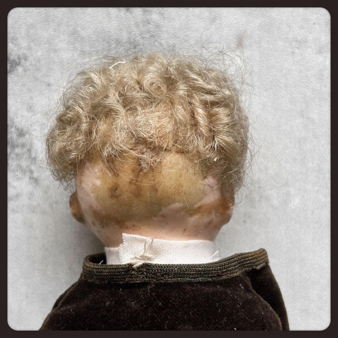 レアアンティーク　 ブロンドの男の子 ショルダーヘッドワックスドール