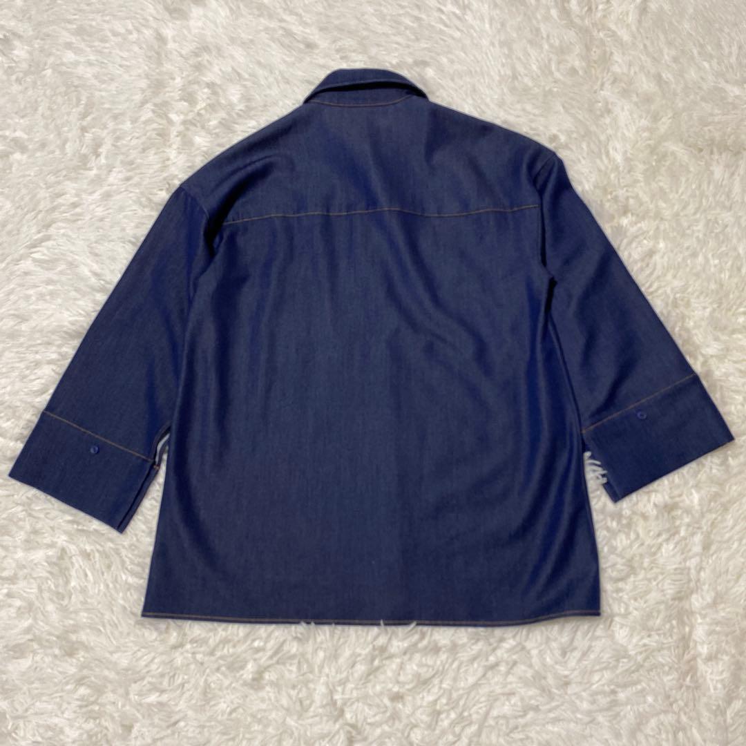 【美品】 ラグナムーン　柳橋唯コラボ　ワイドスリーブタイネック シャツ