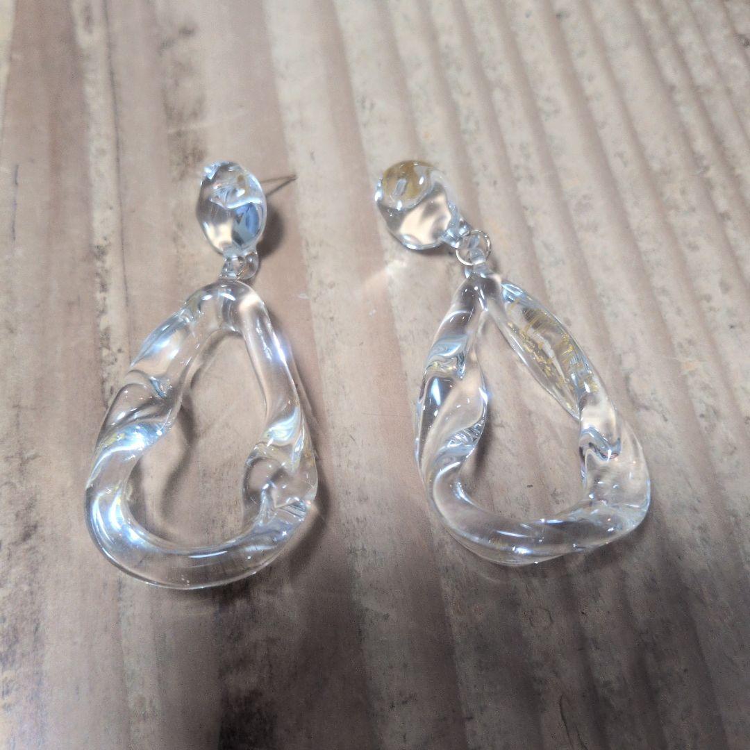 ハリオ　ガラス　ピアス