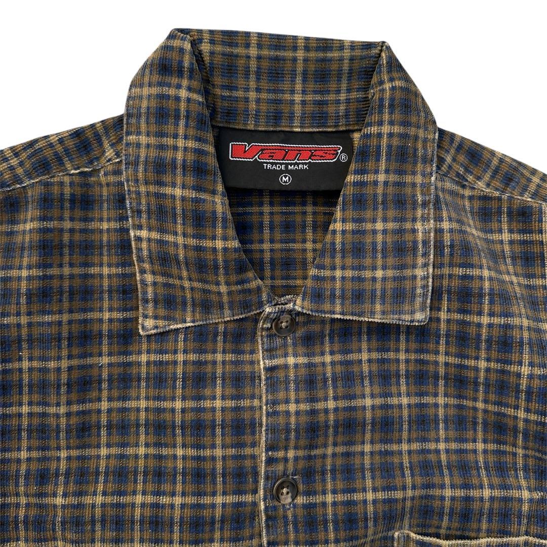 90s VANS バンズ コーデュロイシャツ チェック ブラウン M