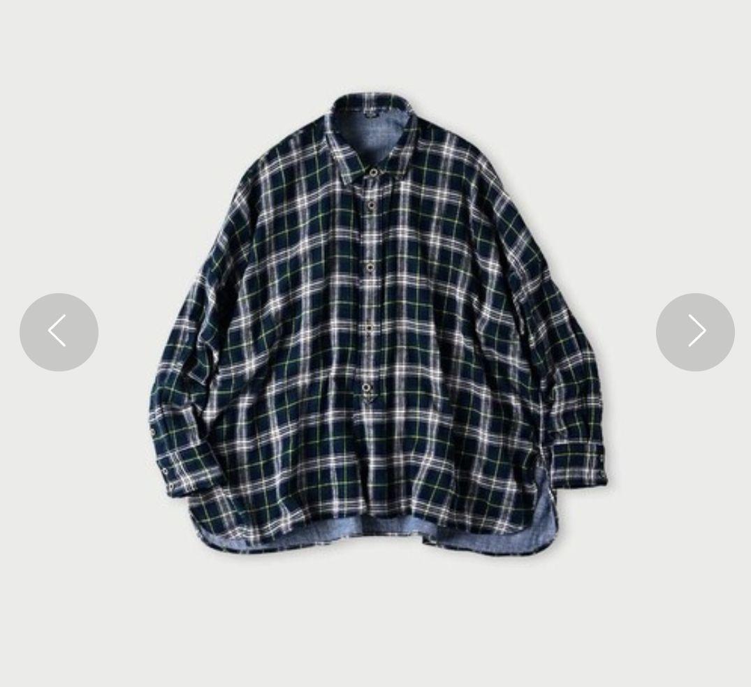 45R 二重織りのビッグシャツ