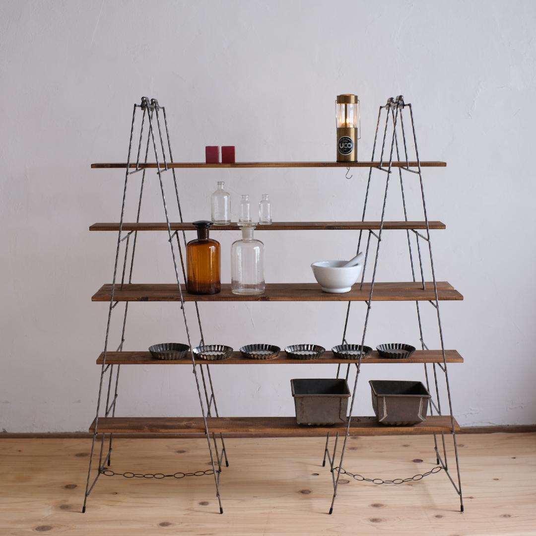 無骨なアイアン脚2点1セット Ｍ　飾り棚　イベント什器 シェルフ