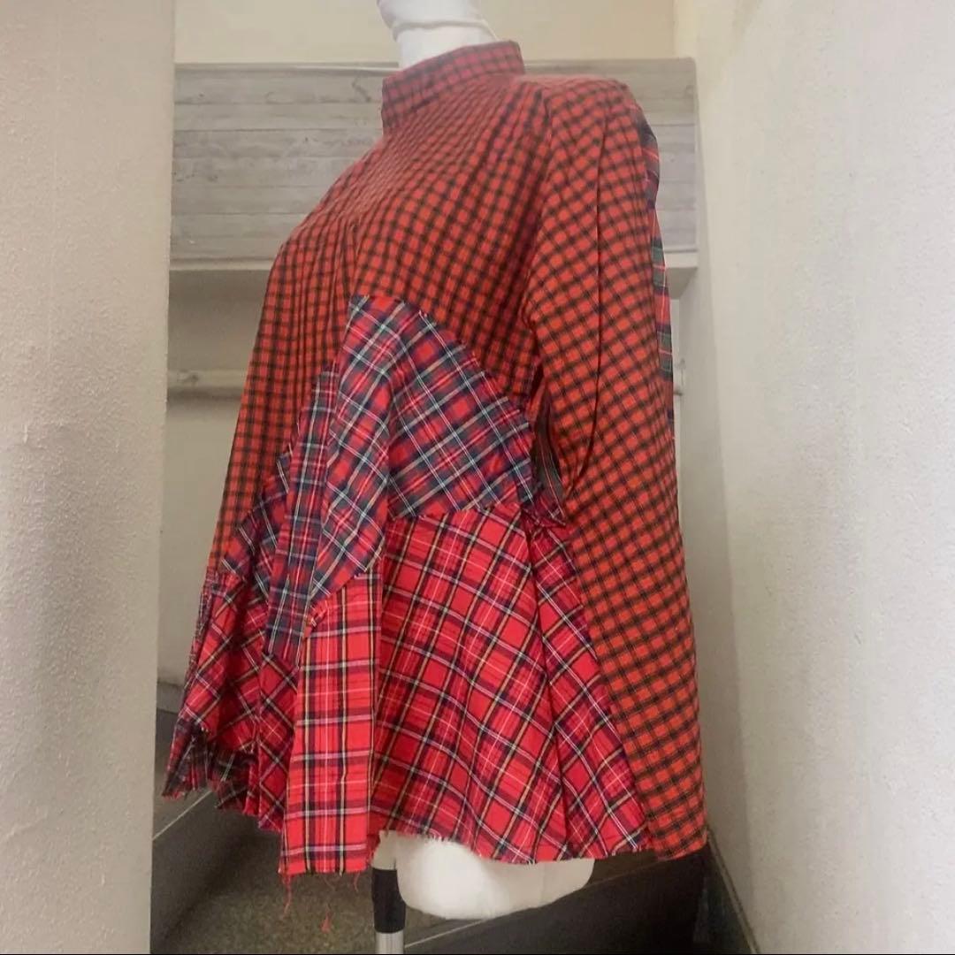 タオ　コムデギャルソン　クレイジー　赤色　チェック　 TAO