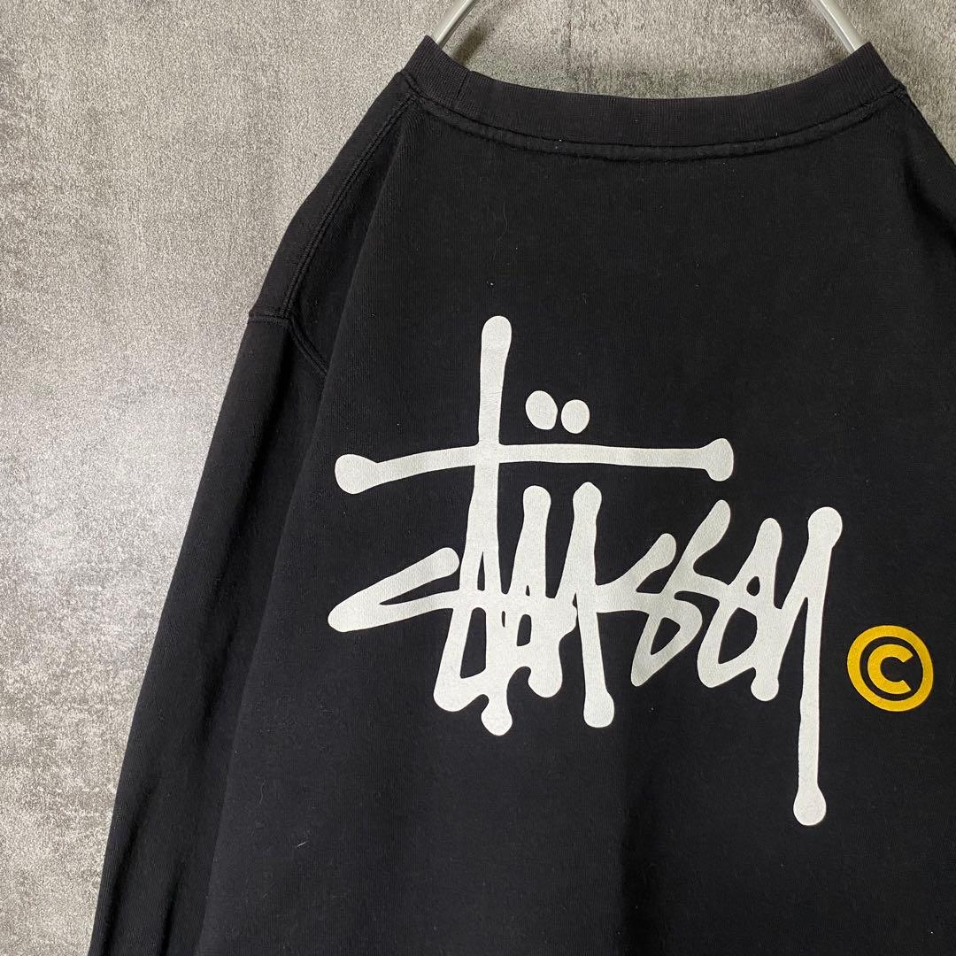 Stussy スウェット ブラック M ストックロゴ　ゆるだぼ 定番