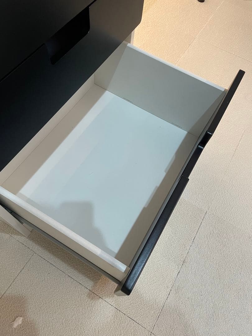 引き取り限定　IKEA ロフトベッド　stuva 机　引き出し付き　白黒