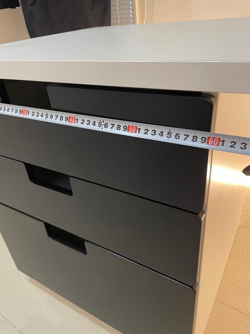 引き取り限定　IKEA ロフトベッド　stuva 机　引き出し付き　白黒