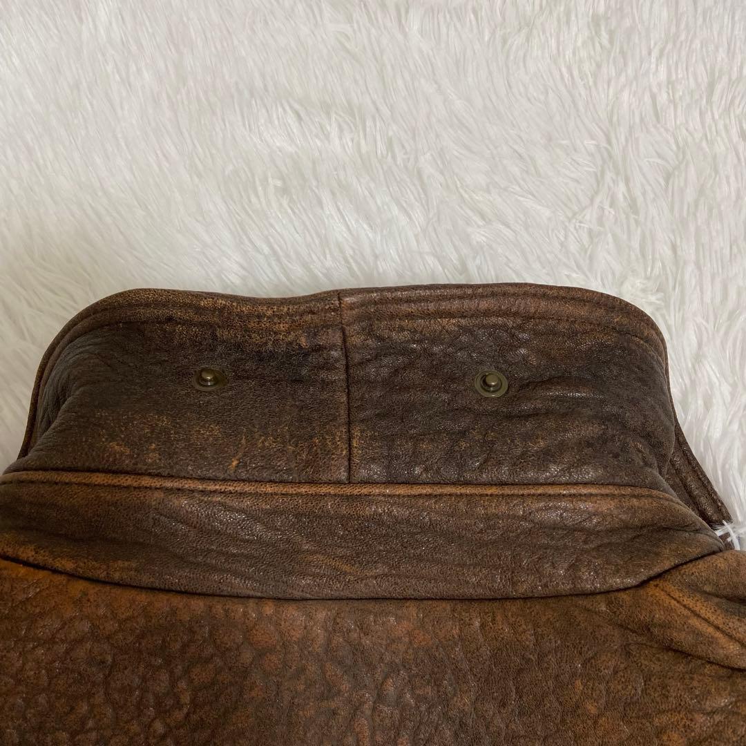 Wind Armor ラムレザー フライトジャケット ブラウン 短丈　S