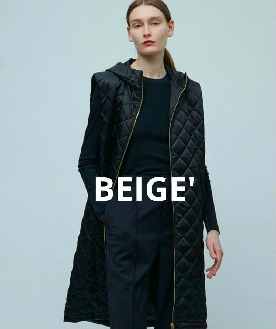 【BEIGE'ベイジ】キルティングジレ/フードつきベスト/オンワード70400円