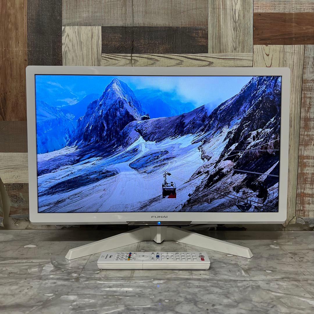 全国送料込❣️ホワイトパネルフナイ24型液晶テレビ500GB録画機能付見ながら録画