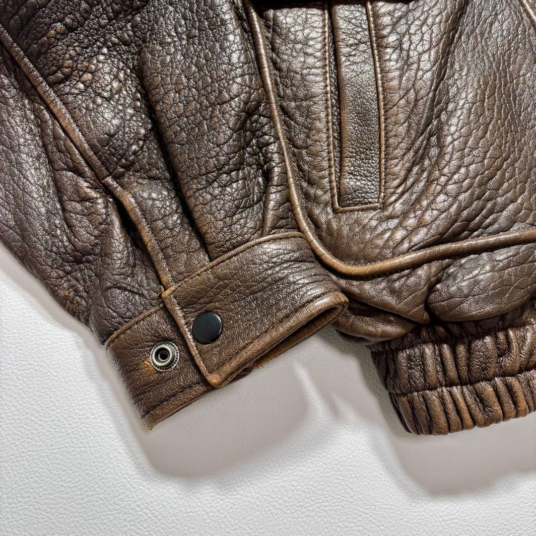 G-1 A-2 ラムレザー フライト ジャケット ブラウン ライナー付き L相当