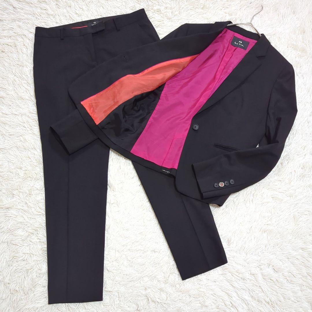 極美品 40 ポールスミス パンツスーツ セットアップ 1B ブラック