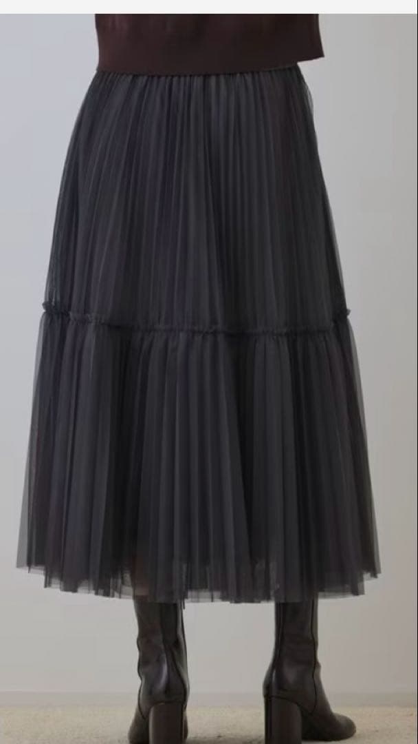 グレースコンチネンタル　チュール　ティアード　スカート グレー　完売