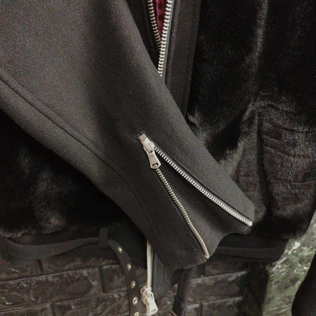 雪　美品希少　ノーアイディー　黒　フェイクファー　グリズリージャケット