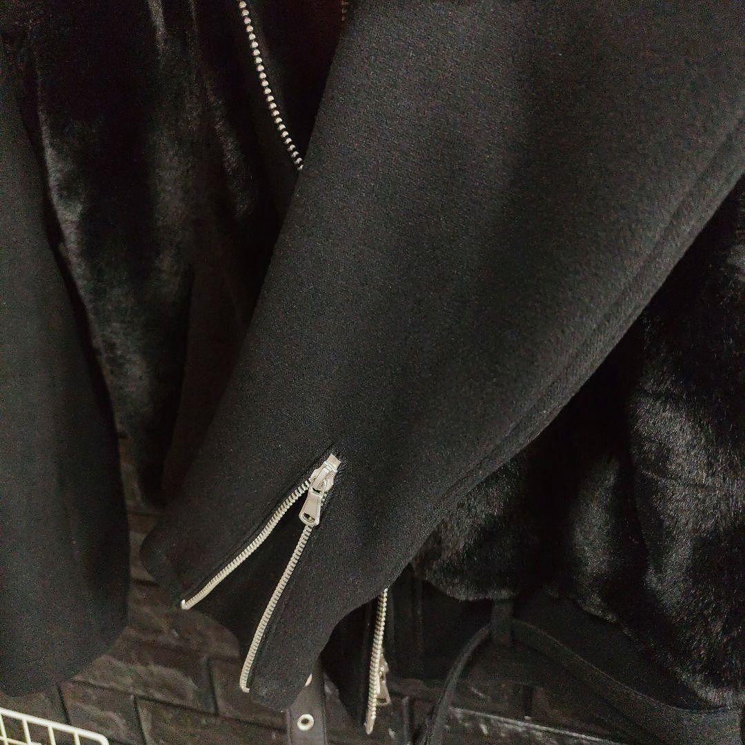 雪　美品希少　ノーアイディー　黒　フェイクファー　グリズリージャケット