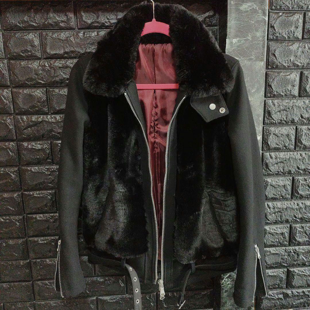 雪　美品希少　ノーアイディー　黒　フェイクファー　グリズリージャケット