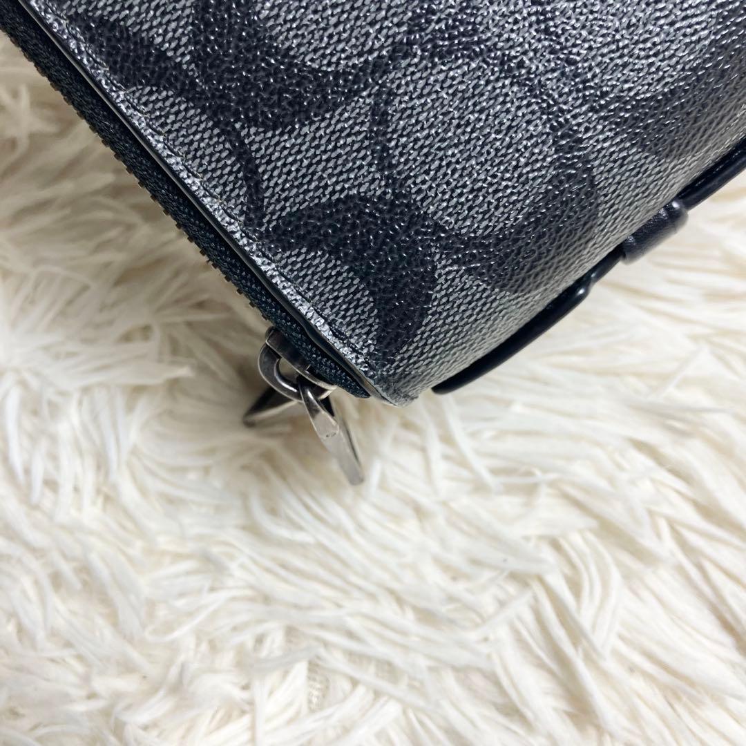 【美品】 COACH オーガナイザー シグネチャー チャコール