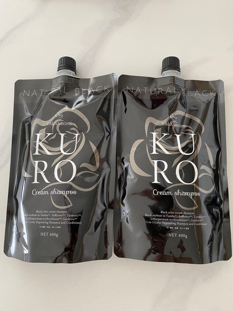 バランローズ KURO クリームシャンプー ナチュラルブラック 400g×2