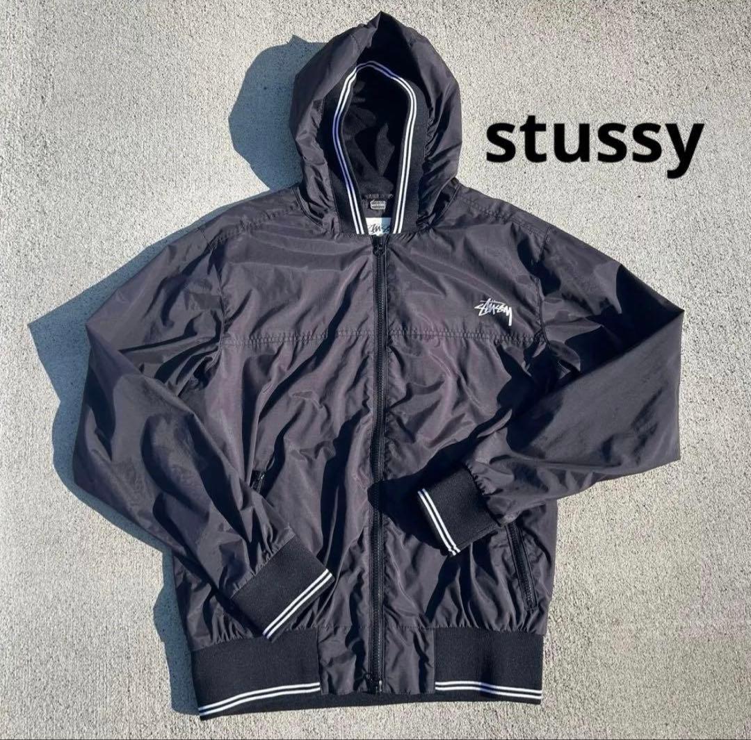 old stussy フード付きナイロンジャケット