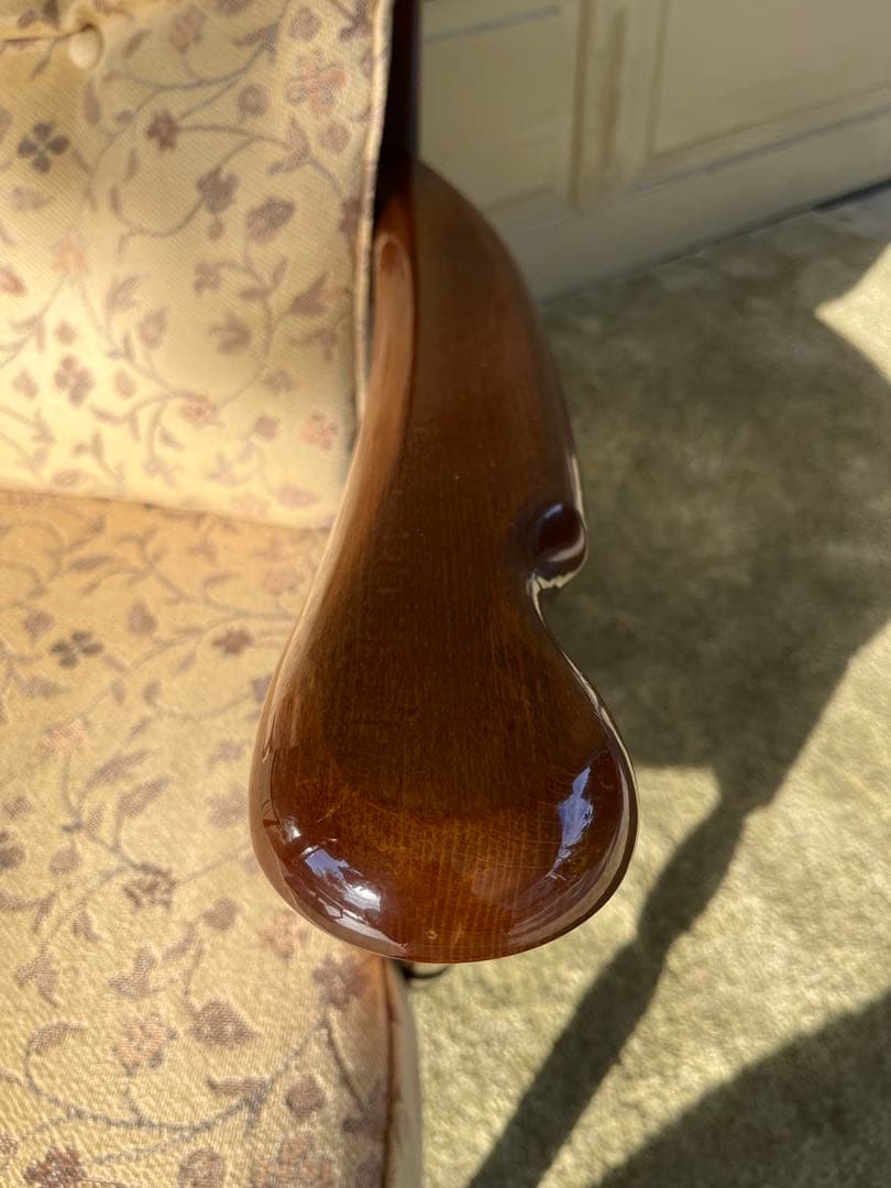 karimoku カリモク 1人掛けソファー 花柄 レトロ 高級家具