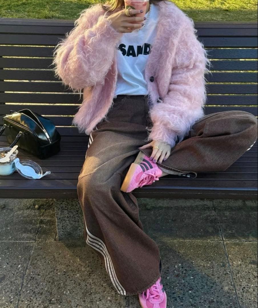 【新品未使用】THE TOE ブラウン ストライプ デニムパンツ