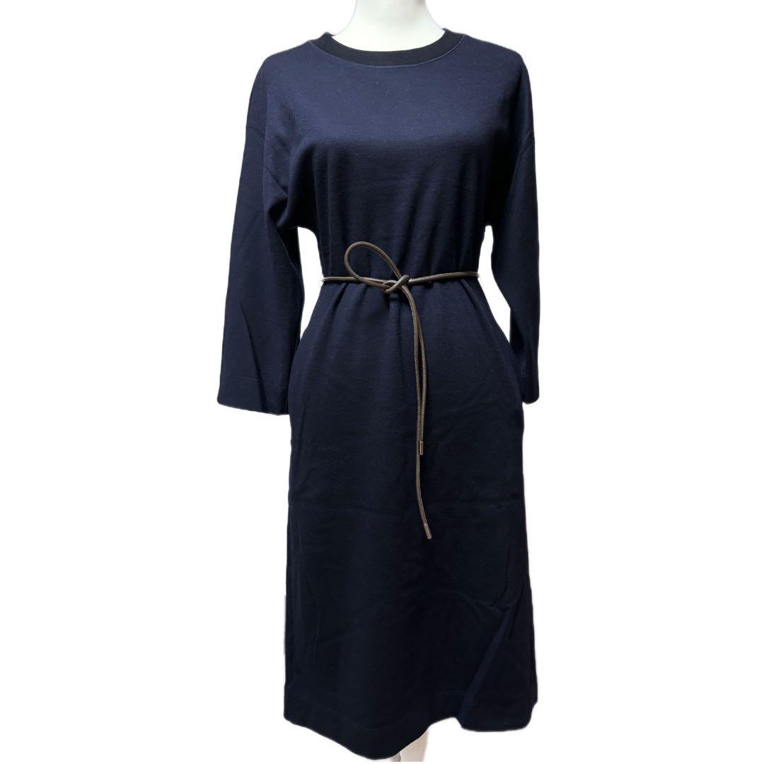 PESERICO ペゼリコ　ウールコットンジャージーニットベルト付きワンピース