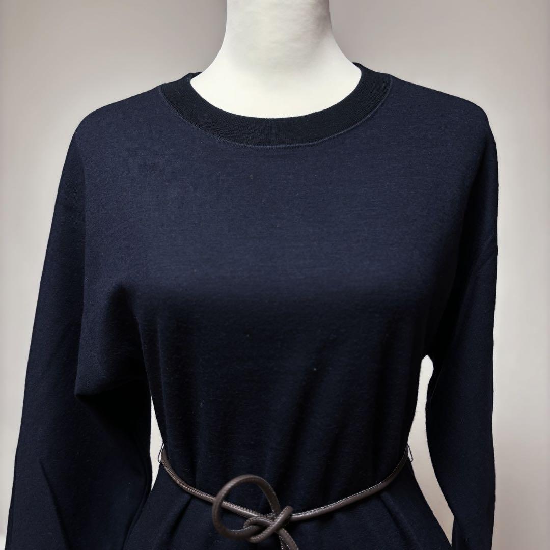 PESERICO ペゼリコ　ウールコットンジャージーニットベルト付きワンピース